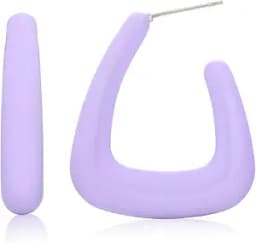 Acrylic Huggie Statement Earrings, Colorful Dome Huggie Hoop Earrings for Women