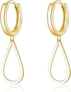 Sterling Silver Teardrop Hoop Earrings