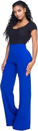 Cemi Ceri Women's High Waist Wide Leg Dress Pants – Elegant Work Trousers, Office & Casual Wear, Flared Business Slacks