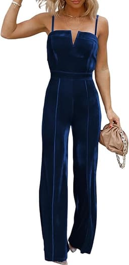 Sleeveless Velvet Jumpsuits