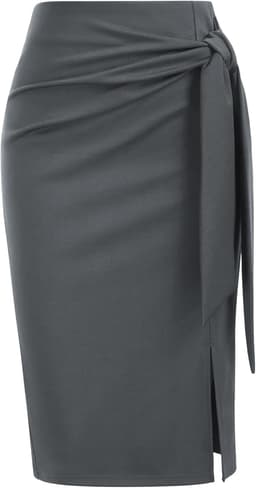 High Waist Elastic Skirt (Grey)