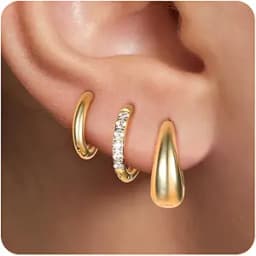 Gold Plated Huggie Hoop Earrings