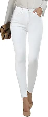 High Waist Stretchy Skinny Jeans (White)