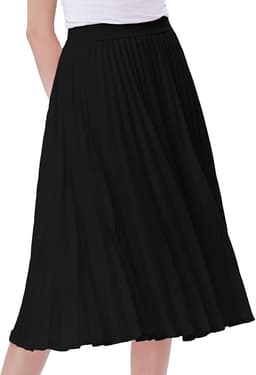 High Waist Pleated A-Line Swing Skirt