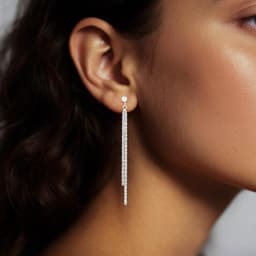 Silver Long Drop Earrings (Silver)