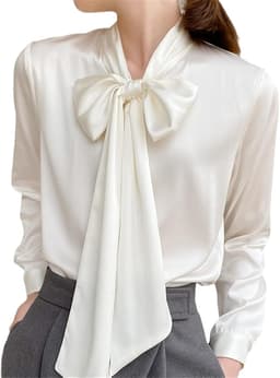 Women Silk Shirt (White)