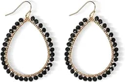 Beaded Teardrop Drop Earrings