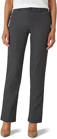 Wrinkle Free Relaxed Fit Straight Leg Pants (Grey)