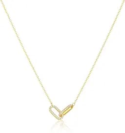 14K Gold Plated Dainty Paperclip Choker Necklace
