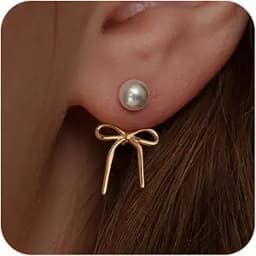 Gold Plated Pearl Drop Dangle Earrings