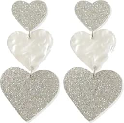 Heart Shaped Dangle Acrylic Earrings
