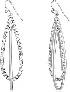 Cubic Zirconia Teardrop Dangle Earrings