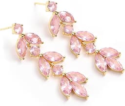 Rhinestone Crystal Earrings (Pink)