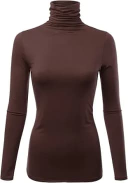 Womens Premium Long Sleeve Turtleneck Lightweight Pullover Top Sweater (S-3X, Made in USA)