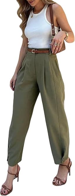 High Waist Pleated Trousers
