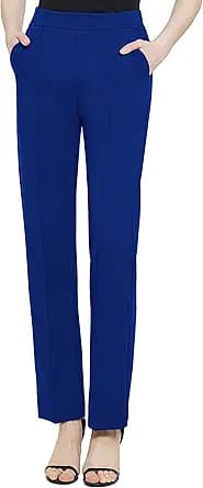 Stretchy Straight Leg Work Pants (Blue)