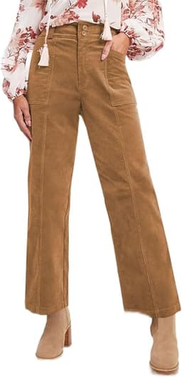 Womens Casual Winter Straight Leg Corduroy Pants