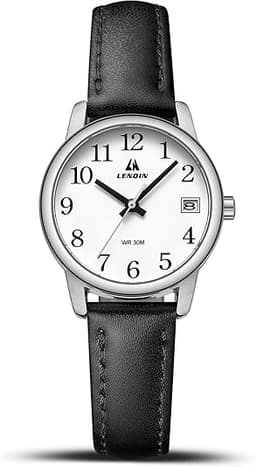 Women's Leather Strap Watch (Black)