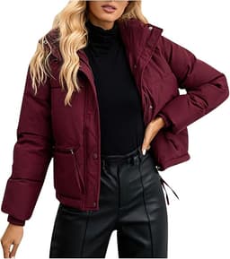 Burgundy Puffer Jacket