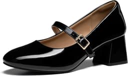 Mary Jane Shoes Black Heeled