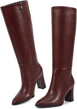 wetkiss Knee High Boots Women Slip On/Zipper Boots for Work Date Dress Party Club Shoes