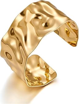 Hammered Chunky Cuff Bracelets for Women