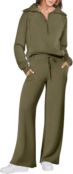 2 Piece Olive green Knit Lounge Set