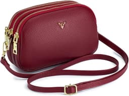 Small Leather Crossbody Bags (Deep Red Wine)
