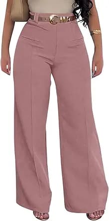 Ecirod Women Straight Leg High Waisted Pants Wide Leg Trousers Casual Business Slacks Office Work Dressy Pants