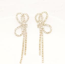Gold Bow Dangle Earrings