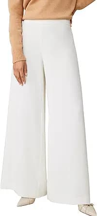 High Waisted Wide Leg Palazzo Pants (White)