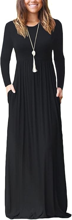 Casual Round Neck Maxi Long Dress