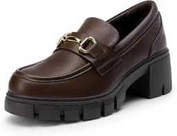 DREAM PAIRS Loafers for Women Platform Chunky Loafers Slip On Casual Shoes