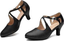 Closed Toe Dance Heels (Black)