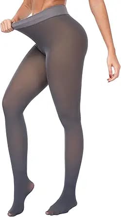 ATHVOTAR Fleece Lined Winter Tights Women - Thermal Warm Opaque Pantyhose Thick Sheer Leggings