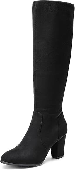 Chunky Heel Knee High Boots
