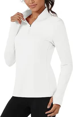 TACVASEN Women\'s Fleece Pullover Quarter Zip Sweatshirt Thermal Shirts Long Sleeve Athletic Tops