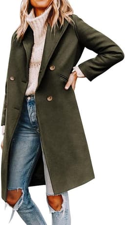 Pea Coat Winter Wool Blend Over Coats