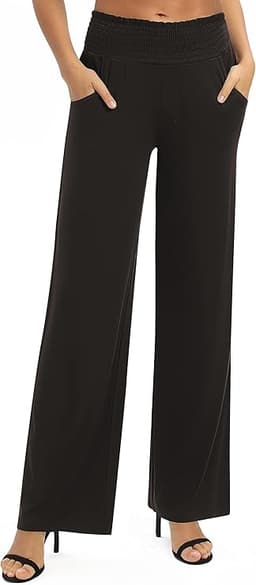Womens High Waist Flowy Palazzo Pants