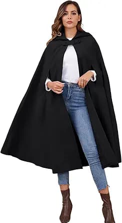 Hooded Maxi Cloak Cape Coat (Embroidered)