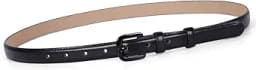 Skinny Leather Belt with Pin Buckle (Black)