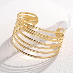 Multi-Layer Cuff Gold Bangle Bracelet