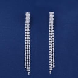 Silver Crystal Drop Earrings