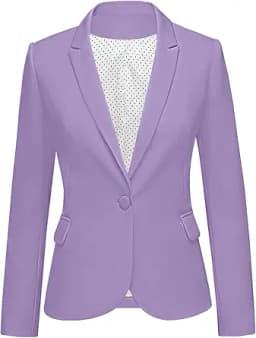 LookbookStore Womens Notched Lapel Pockets Button Work Office Blazer Jacket Suit