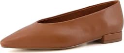 Pointed Toe Slip-On Memory Foam Flats (Tan)