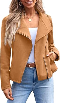 AUTOMET Womens Faux Leather Jackets Suede Fall Fashion 2025 Outfits Winter Clothes Open Front Cropped Coat Outwear