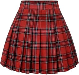Women High Waist Mini Plaid Skirt