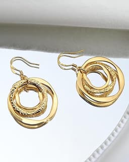 Sterling Silver Circle & Dangle Earrings
