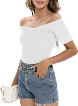 Shoulder Tops V Neck