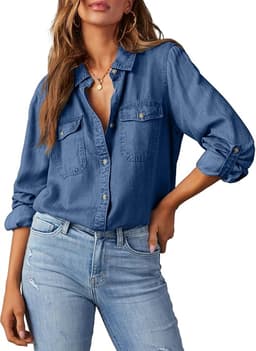 Women Button Down Denim Shirts
